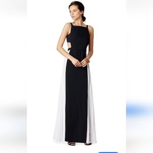 Elegant Black and White Formal Gown Sz 8